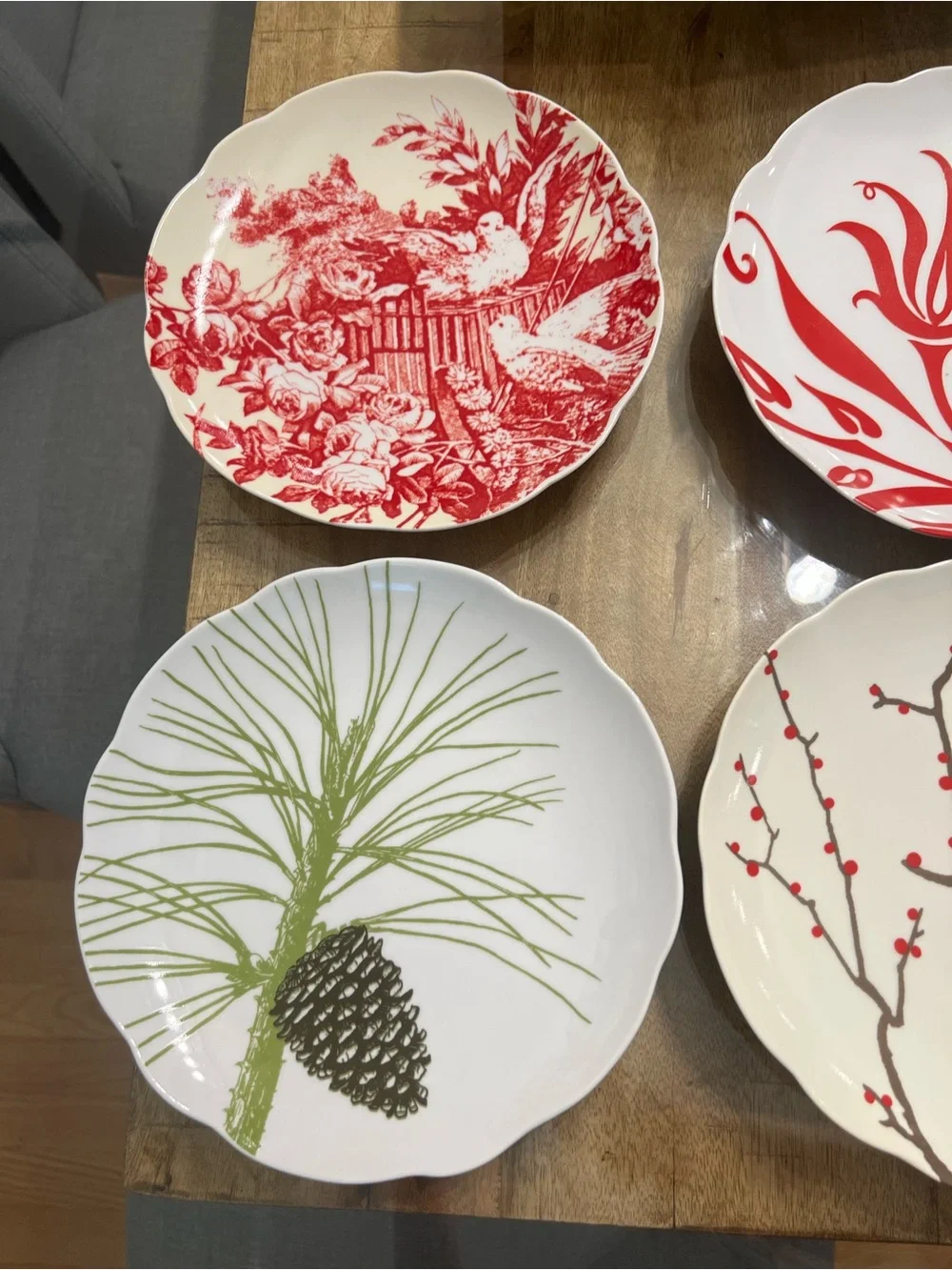 Rosanna Boho Holiday 4 Salad Plates New RARE